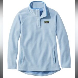 L.L. Bean Sky Blue Sherpa Fleece Pullover XS